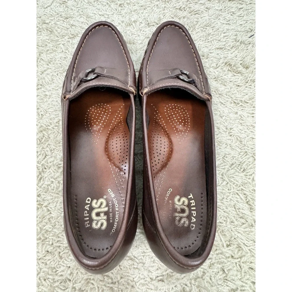 SAS Womens Jewel Tripad Comfort Brown Walking Slip On Ring Loafer Shoes Size‎ 8S